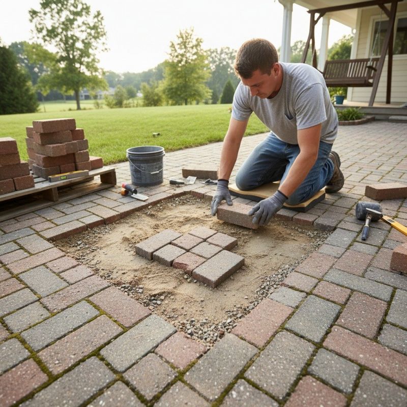 Paver Porch Repair detail